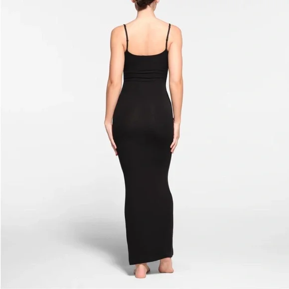 NWOT SKIMS Soft Lounge Long Slip Dress In Onyx - Picture 3 of 6